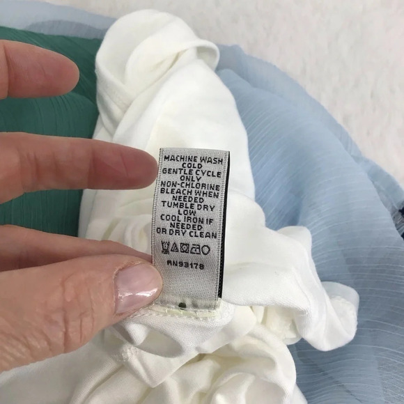 Neiman Marcus Women’s Blue Green A-Line Maxi High Rise Boho Skirt NWT Size L - Picture 7 of 7